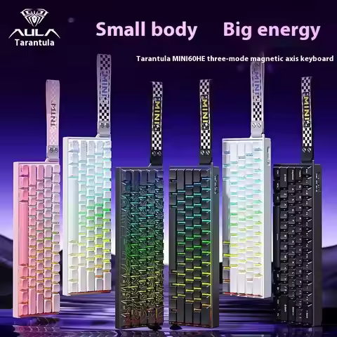 AULA Mini60 HE Wireless Magnetic Switch Keyboard Tri Mode Mechanical Keyboard RGB 8000Hz 0.01mmRT Ga