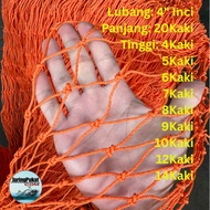 Orange Net for Agriculture, Chicken,/, Fence, Soccer Ball, 4" Inch Hole, Height 4 Feet to 12 Feet 20