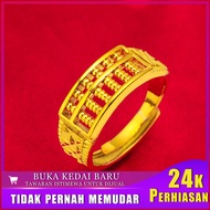 Abacus Ring Imitation Gold Men's Ring Vietnam Sand Gold Abacus Ring Open Brass Plated 24K Gold Jewel