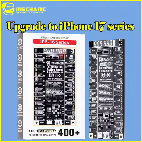 MECHANIC F918+ Battery Tester for iPhone 16 and 400+ Android Phones LED Display with 18+9 Pogo Pins 