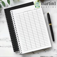 MARTIN1 Spiral Bound Notebook, Sturdy Cover Universal Line Pages Financial Record Book, Expenditure 