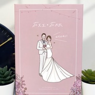 似顏繪結婚書約夾-人像繪製結婚證書夾-客製化結婚書約夾-證書夾