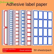 FUHUI 50 Sheets/bag Self-adhesive Label Stickers, Blank Handwritten Handwritten Price Stickers, Classification Mark Pastable Blue/red Classified Sticky Note Paper Supermarket