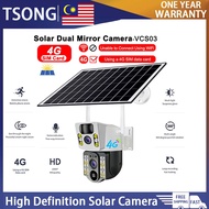 TSONG CCTV Camera Solar 8MP CCTV solar outdoor Wireless Outdoor Dual Lens CCTV 4G SIM Card IP66 Wate