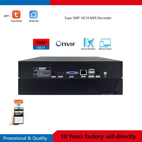 16CH 5MP NVR Tuya Smart Life CCTV Network Surveillance Video Recorder ONVIF For 5MP IP Security Came