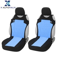 X AUTOHAUX Universal Front Car Seat Cover Kit Cloth Fabric Seat Protector Pad Fit for Car Truck SUV 