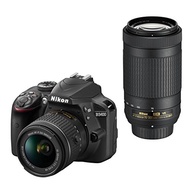 【Used】 [Direct From Japan] Nikon Digital Slr Camera D3400 Double Zoom Kit Black D3400Wzbk