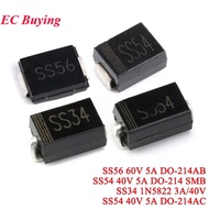 10-10Pcs SMA SMB Schottky Rectifier Diodes SMD SS56 SS54 SS34 1N5822 DO-214AC DO-214AB