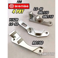 BREMBO BRACKET 4 POT PUMP BREMBO LC135 Y15ZR RS150 WAVE125 WAVE110 DASH BREKET CALIPER 4 PISTON BREC
