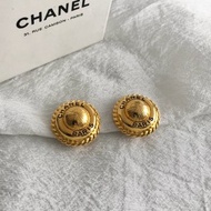 【 日本直送 名牌中古包 】CHANEL 香奈兒 耳環 圓形Logo 金色 vintage 古董 old skd4yf