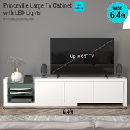 Princeville Tv Cabinet with LED and Glass Shelves Modern 65 inch Cabinet TV -UK Export Design Tv Kabinet