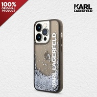 KRL Lagerfeld LQ Elongated Glitter Shake Case iPhone 14 Plus Pro Max