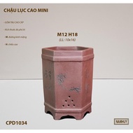 SA Mini hexagonal cylindrical pot with high quality Chinese ceramic CPD1034, size 12x18cm, inner dia