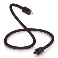 Monosaudio 12AWG Audiophile Power Cable Pure Copper Audio Power Cable 125V 15A HiFi Power Cord Gold