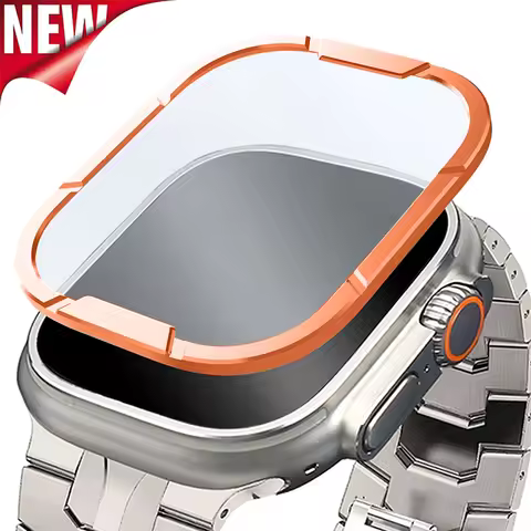 Tempered Glass Film for Apple Watch Ultra 2 49mm Glass+Metal Bumper Anti-Scratch Screen Protector fo