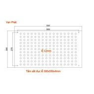 Perforated iron sheet 300x550x4mm