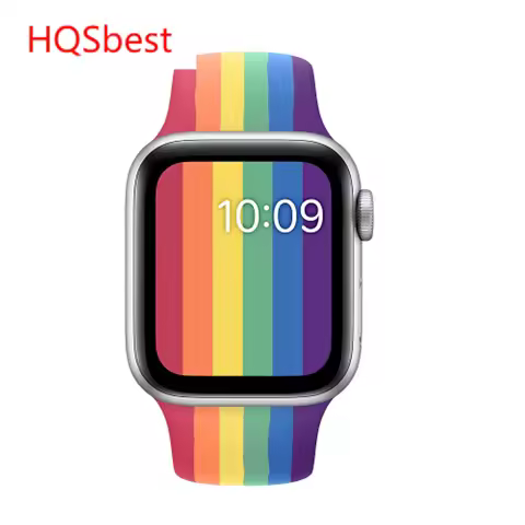 Rainbow Sport Silicone Band For Apple Watch Band 42mm 38mm Unity Watchband For Apple Watch 40mm 44mm