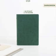 Sổ còng bìa da PU A5  6 lỗ - Bìa còng kèm 50 tờ giấy ruột tab phân trang - Dùng ghi chép bujo - STHM