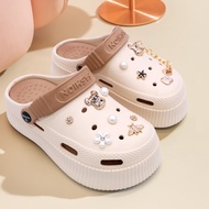 FENTINA Sandal Slop Wanita Sepatu Wedges Sol Tebal Sandal Baim Wedges Baim Wanita Anti-selip