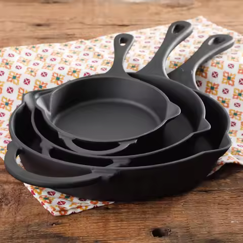 High Quality Natural Material Frying Pan Cast Iron Pan 14cm 16cm 20cm Non Stick One Piece Pan Home G