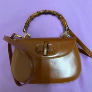 Gucci Bamboo 1947 竹節包 Vintage~box牛皮焦糖色
