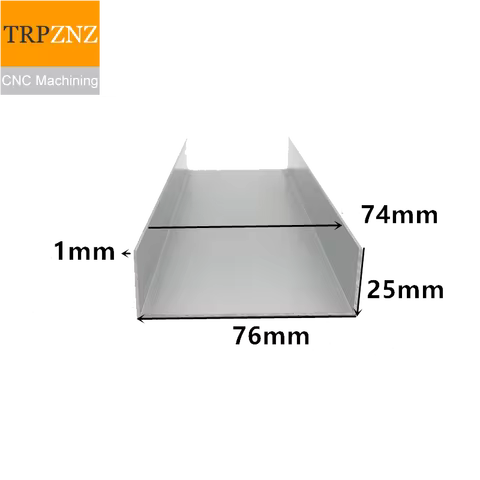 U-shape Aluminum, 76mm x 25mm x 1mm,Outer width 76mm, length 50cm,aluminum alloy glass covered edge