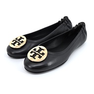 TORY BURCH MINNIE TRAVEL金盾LOGO芭蕾舞平底鞋-黑色/平行輸入/ 黑色/ US8.5(25.5cm)