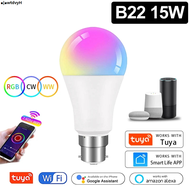 ◐▷Tuya Smart WiFi Bulb Alexa Led Lamp E27 B22 RGB Smart Light Bulbs 18W 12W 15W 110V 220V Lamp For G