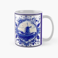 Mug DUTCH BLUE DELFT Vintage Windmill on River