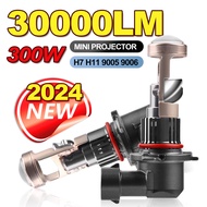 2x Mini Projector Lens With Cut-off Line 9005 9006 H11 H7 LED Projector Bulbs Canbus Auto Headlight 