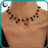 APPEAR Necklace Choker, Teardrop Bead Gold Link Bead Chain,  Goth Style Red Crystal Tassel Drop Crys