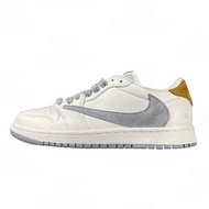 NIKE LV x Air Jordan 1 Low 米白火星灰流72 波鞋