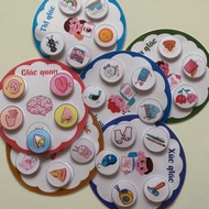 Busy book peel-and-stick educational materials with the theme of 5 body senses for children, made of