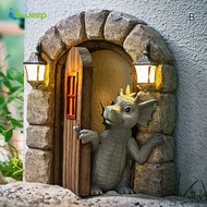 Lovely Courtyard Dragon Sculpture Resin Window Shape Statue Wall Art Home Outdoor Decoration