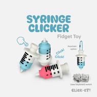 CLICK-ET! Syringe Clicker Keychain by Slycelab 3D Printed Cute Medical Fidget Toy for Stress Relief 