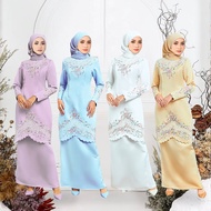 Mini Kurung Sulam Baju Kurung Moden Muslimah Lace Baju Nikah Bridesmaid Baju Kebaya Wudhu Friendly Veil Sulam Selendan