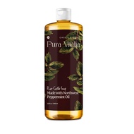 Pura Vitalia Peppermint Pure Castile Soap Liquid with Olive Oil & Essential Oils; for Face Wash, Han