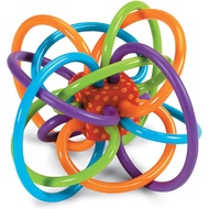 Manhattan Toy Winkel Rattle & Sensory Teether Toy, Blue/Green/Orange, 5 Inch x 4 Inch x 3.5 Inch WHR