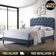 Livingmall Amelia Queen Size Platform Bed Frame w/ Mattress Option In 2 Colours