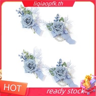 store 4 PCS Dusty Blue Corsage and Boutonniere Set Corsage Decorative Accessories