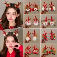 christmas hair clip christmas wreath Christmas tiara, forest elk hairpins, cute children's antler ea