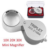 Metal Mini Magnifying Glass Watch Folding Magnifier Pocket Magnification Watchmaker Repair Loupe Too