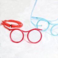 DIY Deformable Plastic Eye Glasses Drinking Straw Self Assembly Portable Sipping Tube Party Supplies