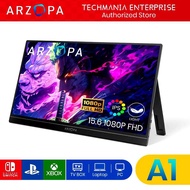 ARZOPA Monitor Mudah Alih A1 - 15.6'' FHD 1080P, Monitor Laptop Ultra-Nipis - Skrin IPS untuk PC, MA