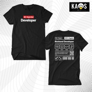 Unisex Programmer Back End Developer T-Shirt - IT Distro Premium Cotton Combed 30s Coding Shirt - VI