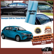 Perodua Axia Baru 2023_TINTED CROMAX BIRU/Blue Tinted/Tinted Kereta /Car Window Film/2PLY UV Film_Si