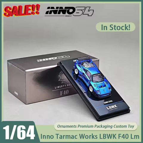 New In Stock Inno Tarmac Works 1:64 LBWK F40 Lm Red Chrome Black Hidden Items Car Alloy Miniature Di