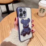 3D Violent Bear Mobile Phone Case For iPhone 14 13 12 11 Pro Max 7 8 Plus X Xs Max XR Rubik's Cube E