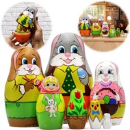 復活節嵌套娃娃 7 件套 - 俄羅斯套娃復活節兔子裝飾品