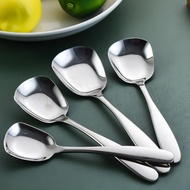 Soup Rice Distributing Spoon - Stainless Steel Material - Kitchen Utensils - Household Durable Tableware - Flat Bottom Spoon - Dining Table Supplies - Public Large - Eating Spoons